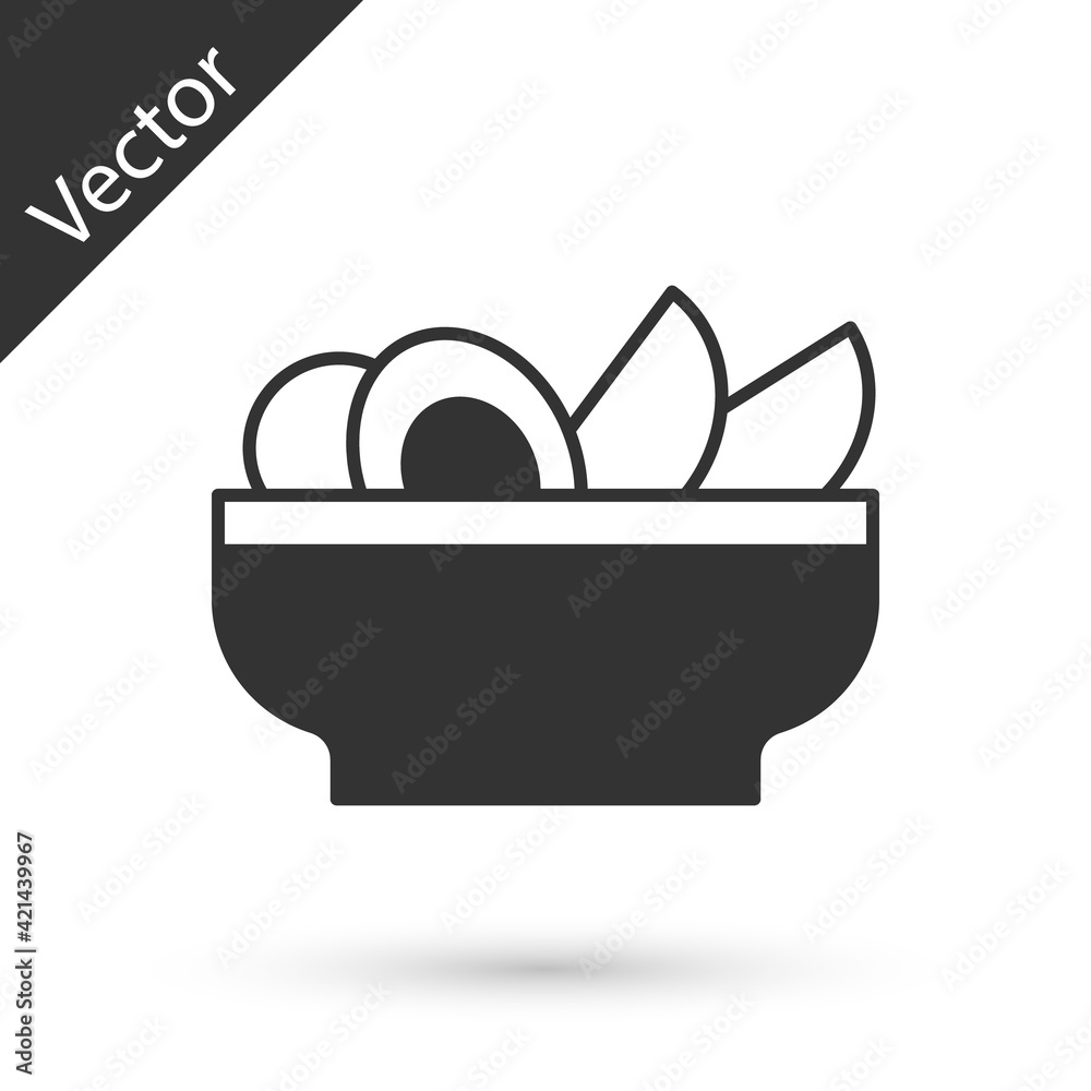 Grey Nachos in plate icon isolated on white background. Tortilla chips or nachos tortillas. Traditional mexican fast food menu. Vector Grey Nachos in plate icon isolated on white background. Tortilla chips or nachos tortillas. Traditional mexican fast food menu. Vector