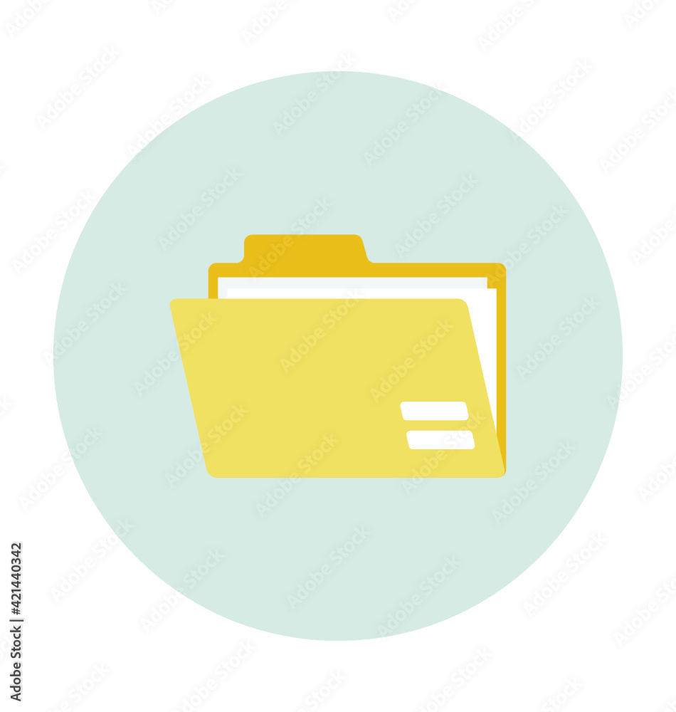 File Folder Colored Line Icon File Folder Colored Line Icon