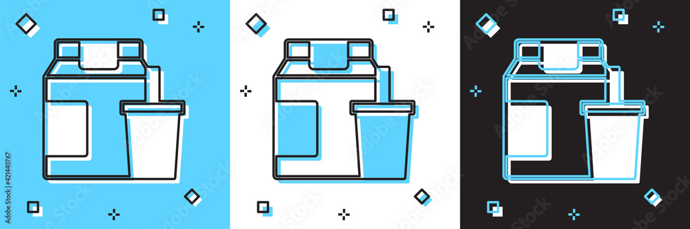 Set Online ordering and fast food delivery icon isolated on blue and white, black background. Vector Set Online ordering and fast food delivery icon isolated on blue and white, black background. Vector
