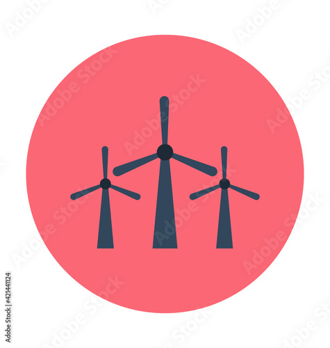 Windmill Colored Vector Icon