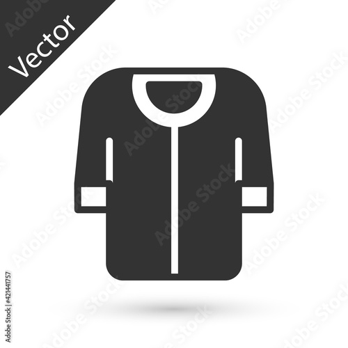 Grey Baseball t-shirt icon isolated on white background. Baseball jersey  sport uniform  raglan t-shirt sport. Vector