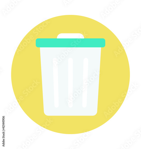 Dustbin Colored Vector Illustration