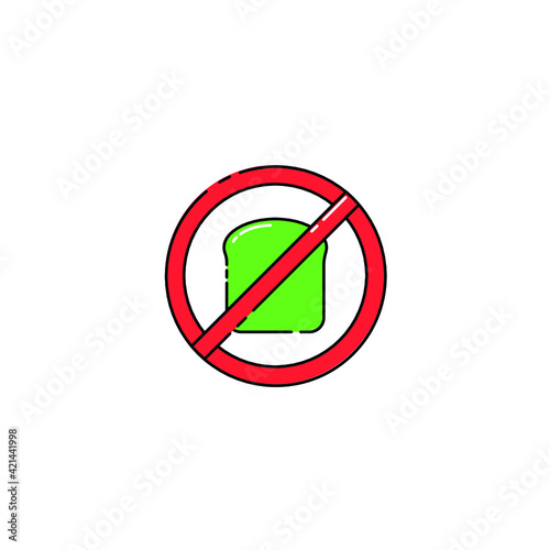 Free Download Illustration of avocado toast prohibition. warning sign. forbidden sign. modern simple vector icon, flat graphic symbol in trendy flat design style. - GFXLoad