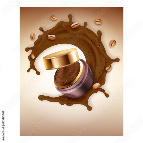 Coffee Bean Scrub Creative Promotion Poster Vector