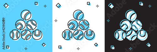 Set Baseball ball icon isolated on blue and white, black background. Vector