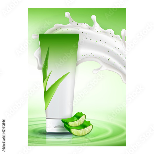 Scrub Aloe Vera Creative Promotional Banner Vector