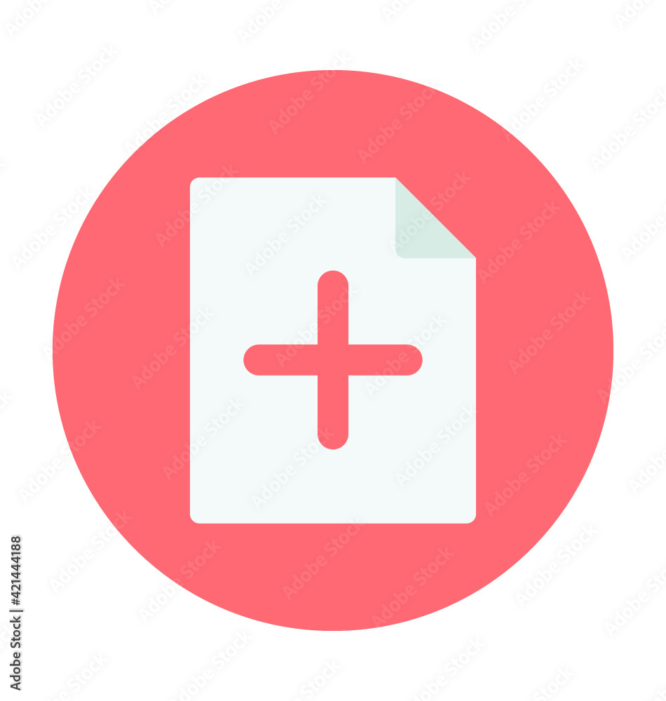 Obraz premium Add Page Colored Vector Icon 