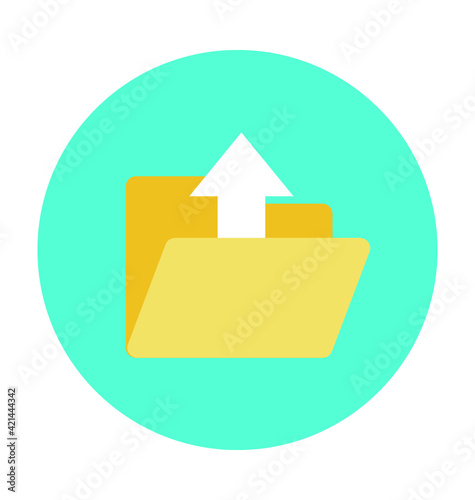 Folder Upload Colored Vector Icon  photo