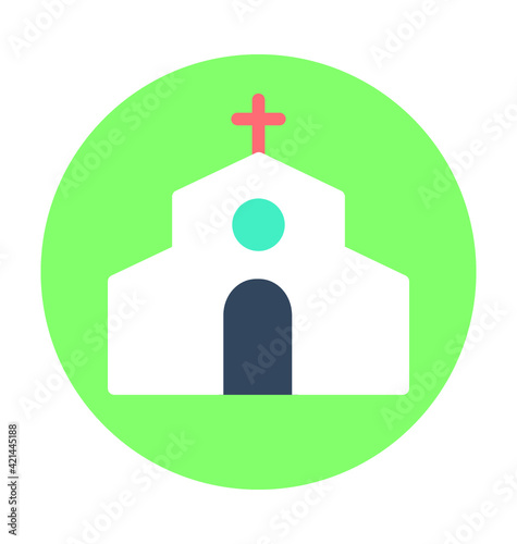 Church Colored Vector Illustration