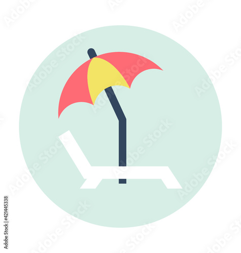 Sunbathe Colored Vector Icon 