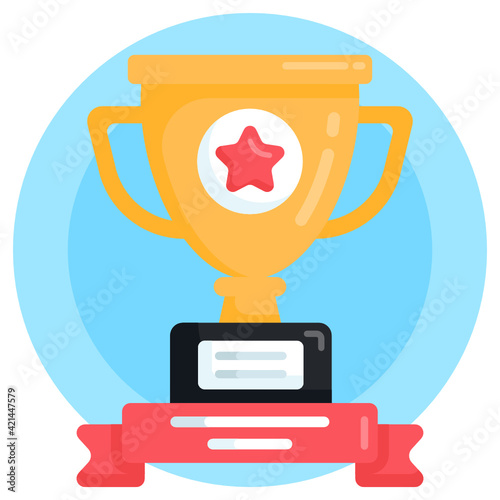
Flat vector design of star trophy icon.

