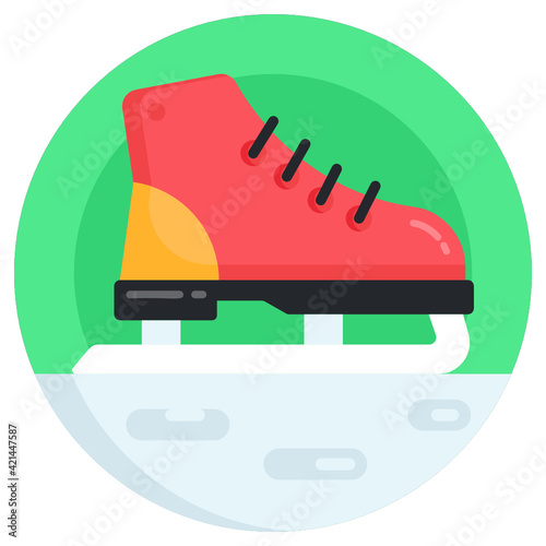 
Skating shoe icon in flat rounded vector design.

