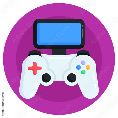 
Video game editable flat vector design, console game   

