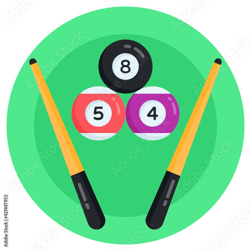 
Billiard editable flat vector design, indoor game   


