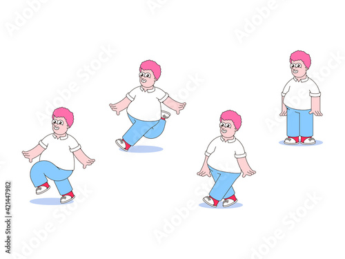 Funny character in various poses. Vector image in eps format.