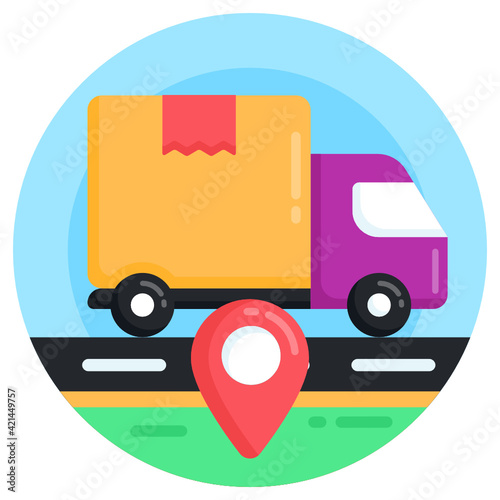 
A shipment location, flat editable icon 

