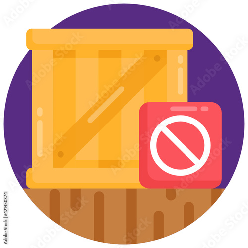 
Forbidden parcel flat rounded icon 

