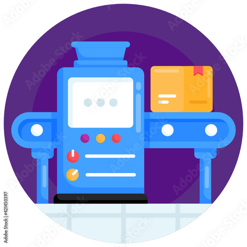 
Packing machine flat rounded trendy icon 

