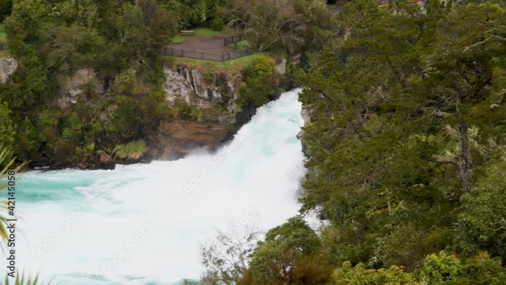 Amazing waterfalls of Huka Falls, New Zealand North Island. Slow motion Amazing waterfalls of Huka Falls, New Zealand North Island. Slow motion