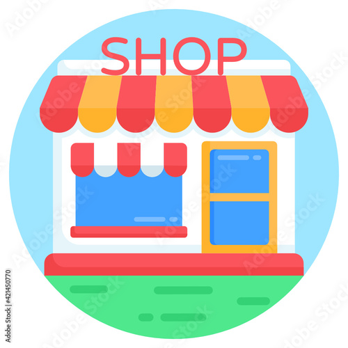 
Shop icon, flat vector design.

