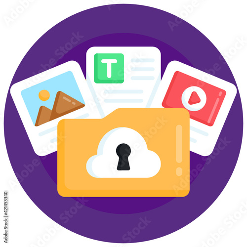 
Media secure folder flat editable icon 

