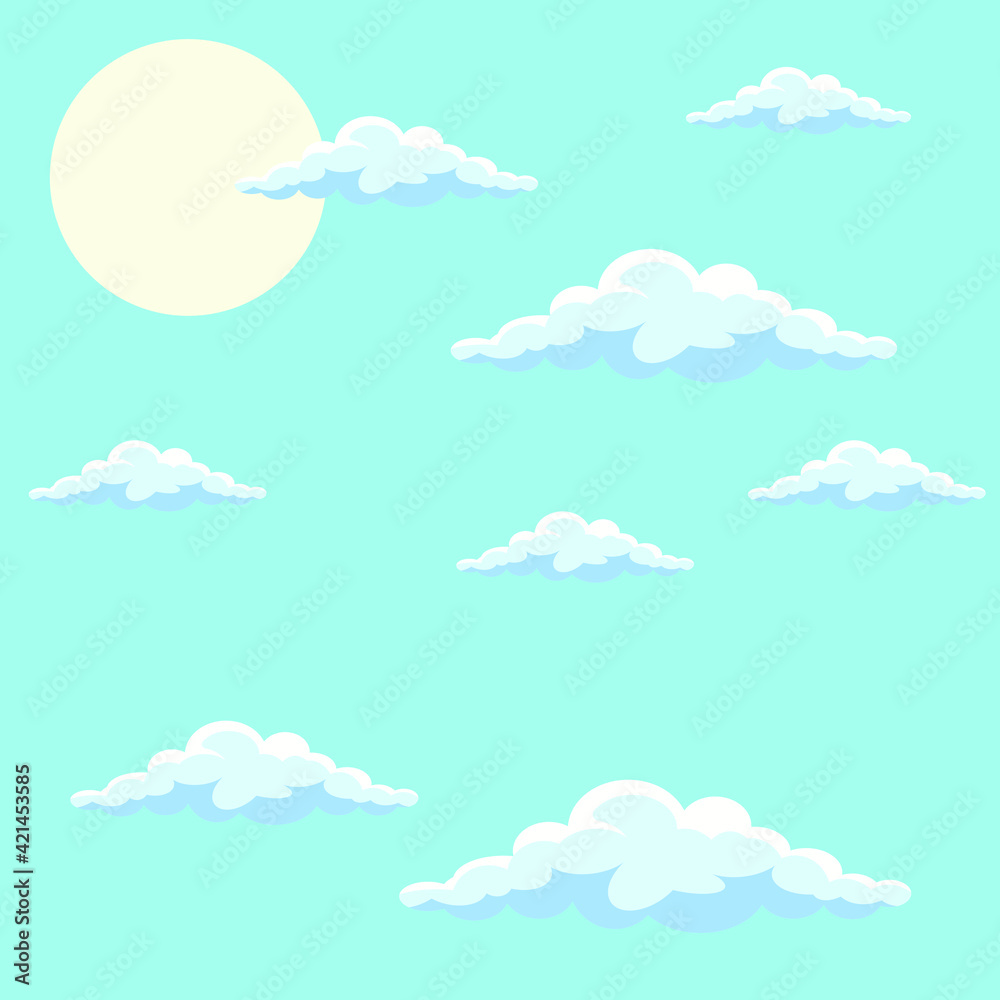 Sky background. Clouds in the sky. Sun against the sky. Sky background. Clouds in the sky. Sun against the sky.