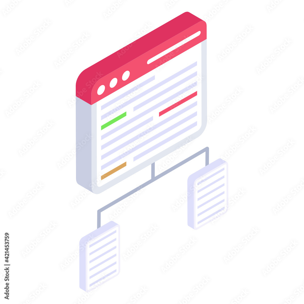 Website with cogwheel symbolizing isometric icon of code development
Website with cogwheel symbolizing isometric icon of code development