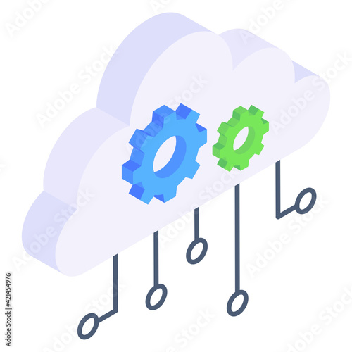 A cloud service icon in isometric design