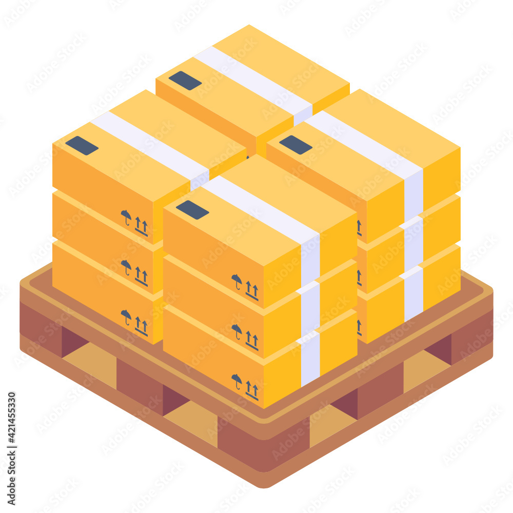 Trendy vector design of pallet isometric icon Stock Vector | Adobe Stock