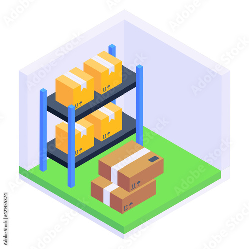 
Trendy vector design of pallet isometric icon 

