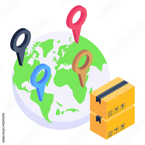 
Trendy vector design of pallet isometric icon 


