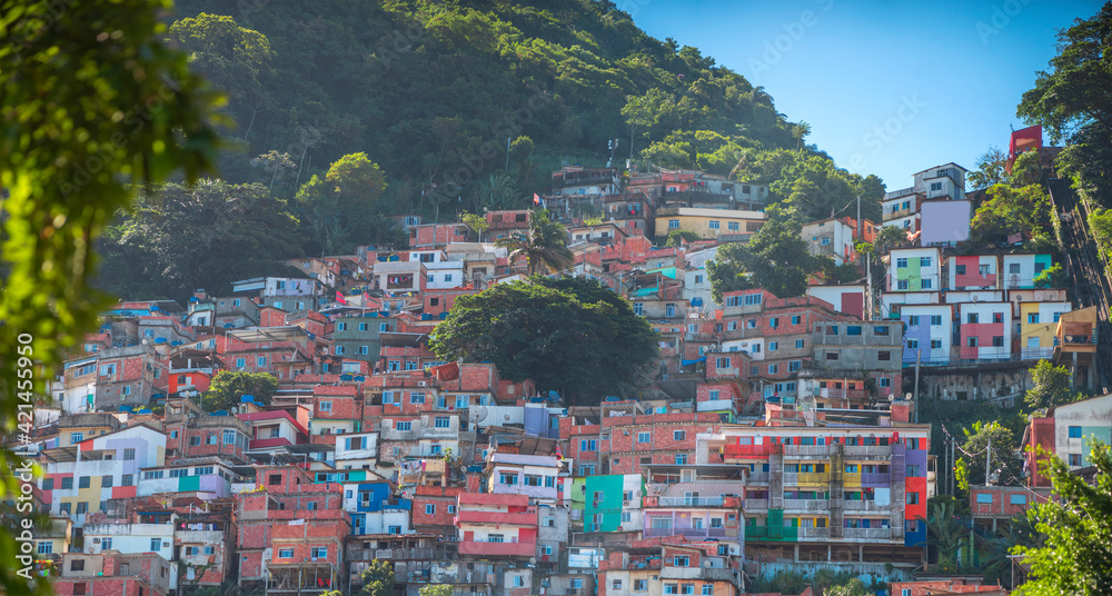 Rio de Janeiro downtown and favela