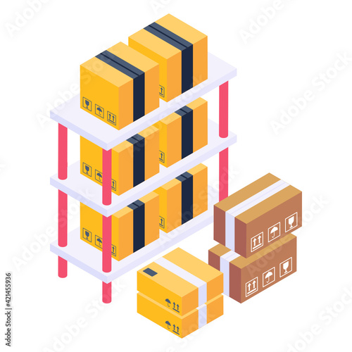 
Trendy vector design of pallet isometric icon 

