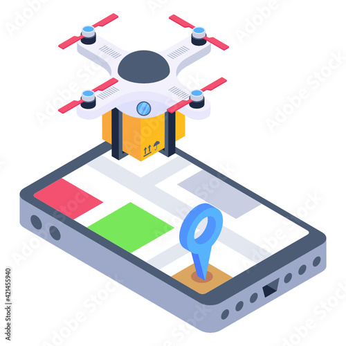 Wallpaper Mural 
Trendy isometric design icon of drone fast delivery

 Torontodigital.ca