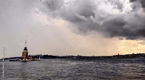 Wallpaper Mural The Maiden's Tower on a small islet at the southern entrance of the Bosphorus. 200 m from the coast. Istanbul, Turkey Torontodigital.ca