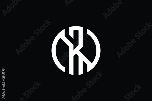 NR logo letter design on luxury background. RN logo monogram initials letter concept. NR icon logo design. RN elegant and Professional letter icon design on black background. N R RN NR