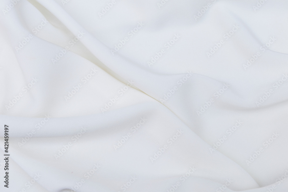 Obraz premium Abstract waving white fabric background, blank white fabric pattern background