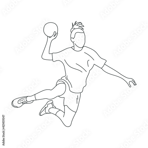 Illustration dessin Handballeuse
