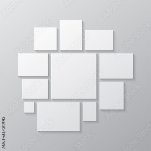 Vector empty collage board eleven images, photo