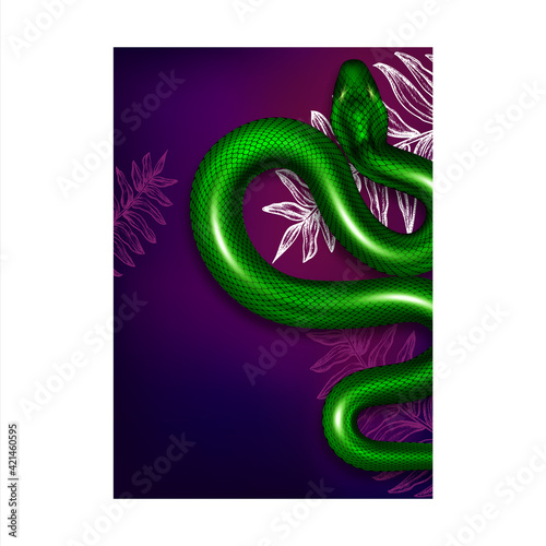 Snakes Exotic Animals Show Advertise Poster Vector