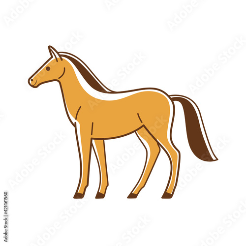 Cartoon horse - cute character for children. Vector illustration in cartoon style.