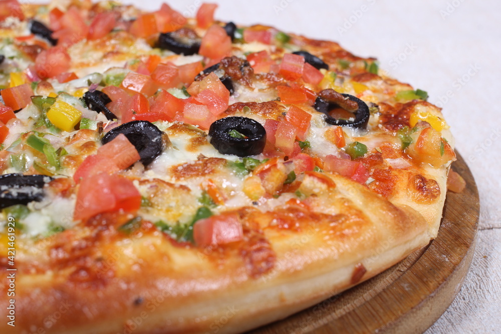 Italian Pizza decorated with a nice serve. Italian Pizza decorated with a nice serve.