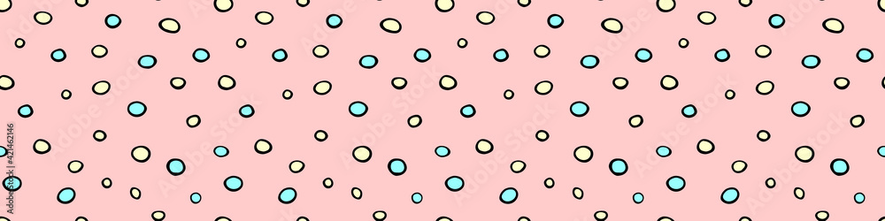 Spotted abstract vector background. Seamless pattern with spots, asymmetric random polka dots, circles, eggs. Design for fabric, wrapping paper. Fun easter texture, backdrop Spotted abstract vector background. Seamless pattern with spots, asymmetric random polka dots, circles, eggs. Design for fabric, wrapping paper. Fun easter texture, backdrop