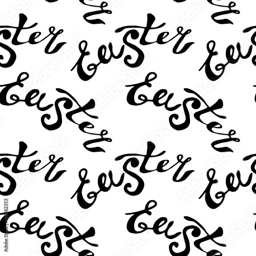 Seamless pattern of black Easter lettering. Vector holiday decorations, backgrounds and textures. For fabric, textile, wrapping paper, packaging © Iuliia