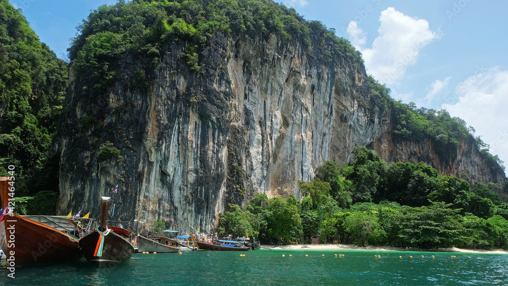 Natural landscape of Phi Phi island, one of the most popular famous island in Andaman sea- Krabi, Thailand