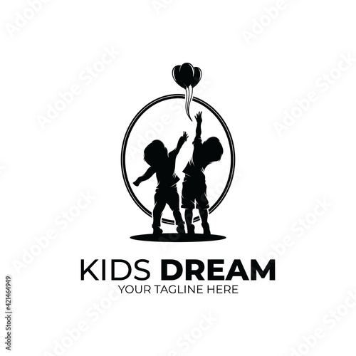 Little kids reaching star logo