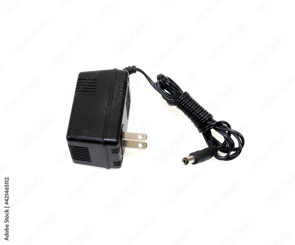 Black Adapter on white background texture Black Adapter on white background texture