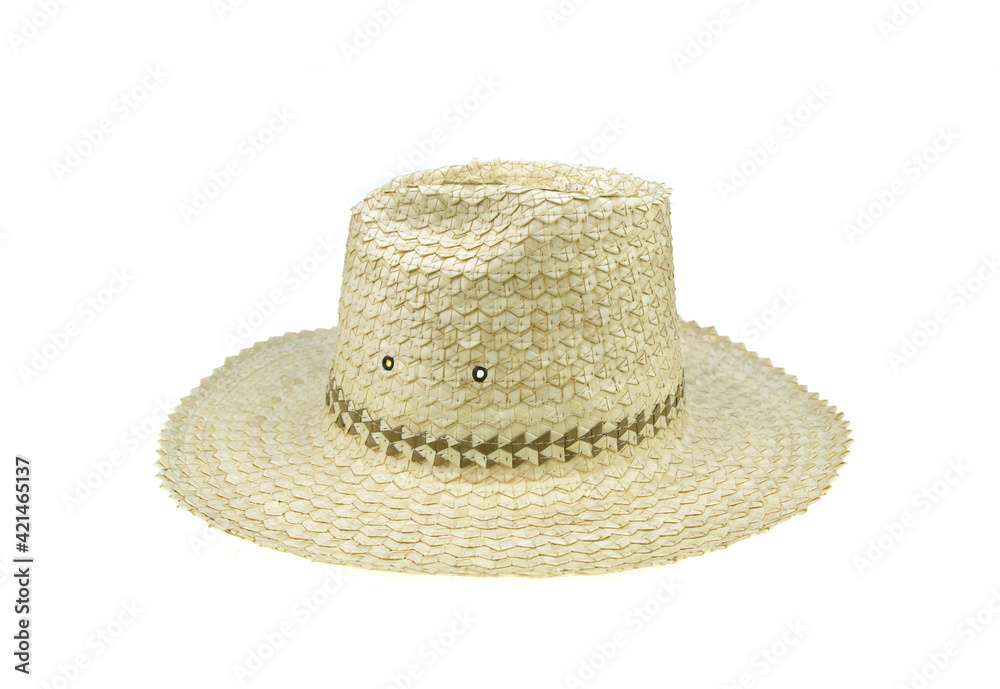 men's straw hat isolated on white background men's straw hat isolated on white background