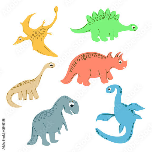 Colorful dinosaurs for kids funny pictures