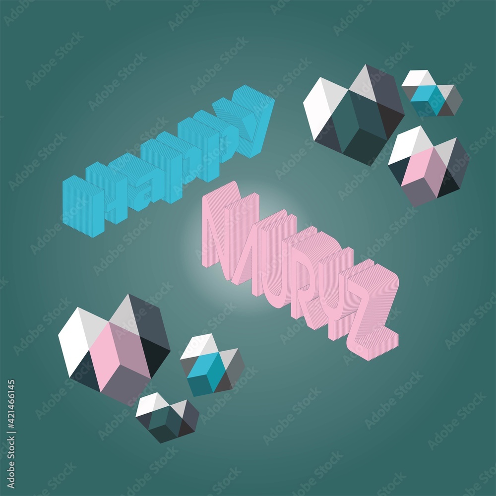 Obraz premium Nauryz geometric, Happy Nawruz, Nauryz, Navruz, Mubarak, spring, celebration, happy, decoration, border, pattern, 